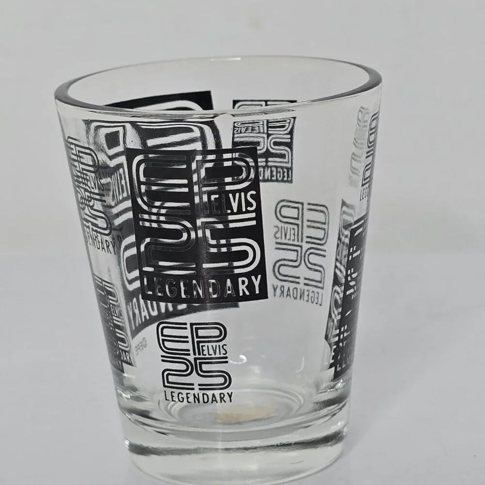 Elvis Presley Legendary 25th Anniversary Glass‎ Souvenir Shot Glass EPE Bar Ware